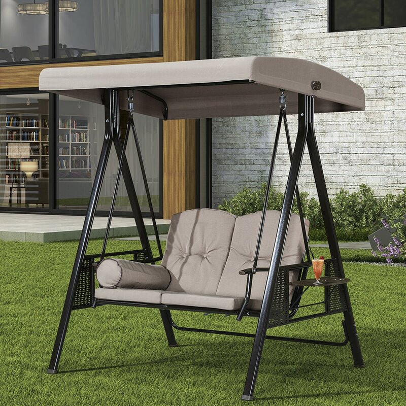 Red Barrel Studio® Musa 2 Seat Outdoor Porch Swing with Stand & Reviews